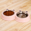 Desenvolto de aço inoxidável Pet Double Bowls